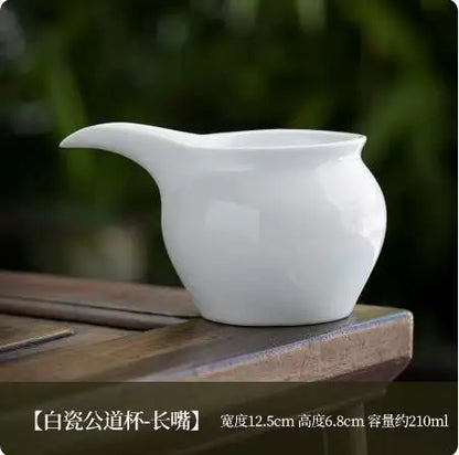 Dehua White Porcelain Cover Bowl, Single Kungfu Tea Cup, Large Ceramic Tea Set with Lid and Bowl