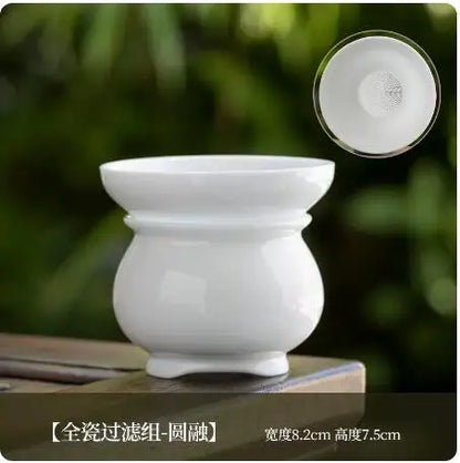 Dehua White Porcelain Cover Bowl, Single Kungfu Tea Cup, Large Ceramic Tea Set with Lid and Bowl