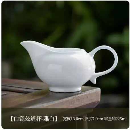 Dehua White Porcelain Cover Bowl, Single Kungfu Tea Cup, Large Ceramic Tea Set with Lid and Bowl