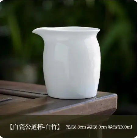 Dehua White Porcelain Cover Bowl, Single Kungfu Tea Cup, Large Ceramic Tea Set with Lid and Bowl