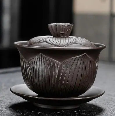 Dehua White Porcelain Gaiwan, Large Ceramic Blue and White Sancai Cover Bowl, Single Teacup, Jingdezhen Teapot, Tea Set