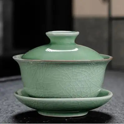 Dehua White Porcelain Gaiwan, Large Ceramic Blue and White Sancai Cover Bowl, Single Teacup, Jingdezhen Teapot, Tea Set