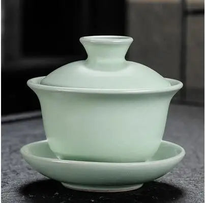 Dehua White Porcelain Gaiwan, Large Ceramic Blue and White Sancai Cover Bowl, Single Teacup, Jingdezhen Teapot, Tea Set