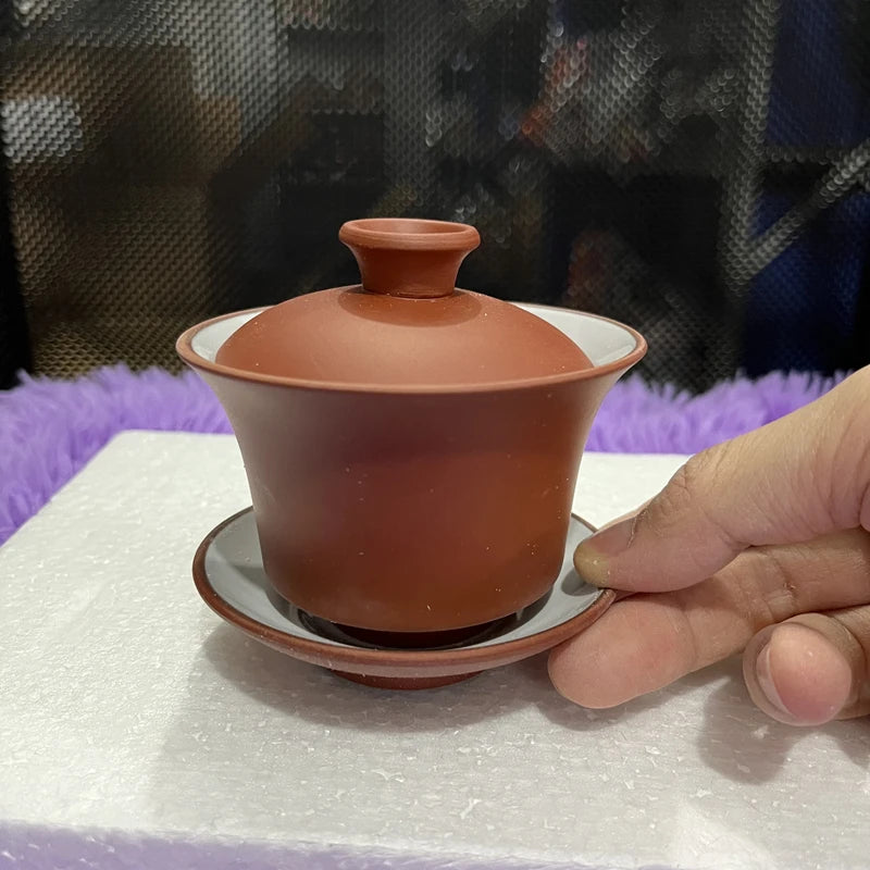 Dehua White Porcelain Gaiwan, Large Ceramic Blue and White Sancai Cover Bowl, Single Teacup, Jingdezhen Teapot, Tea Set