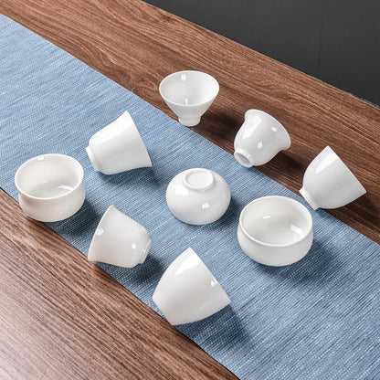 Dehua White Porcelain Master Cup, Single Ceramic Tea Cup, Single Lanolin Jade, Household Kungfu Tea Set