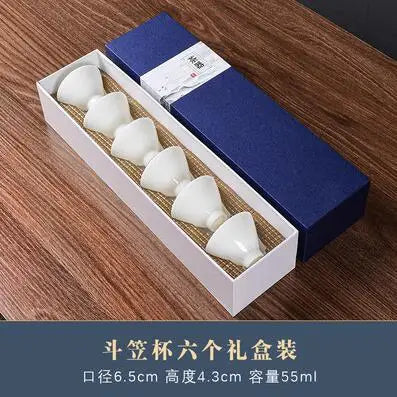 Dehua White Porcelain Master Cup, Single Ceramic Tea Cup, Single Lanolin Jade, Household Kungfu Tea Set