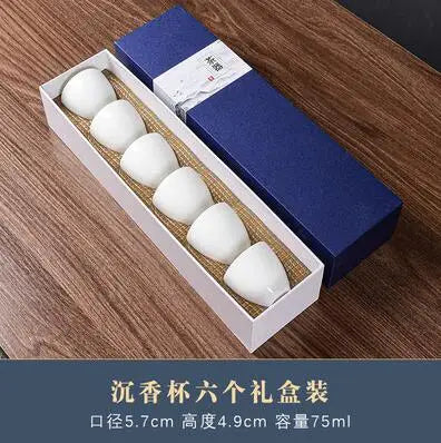 Dehua White Porcelain Master Cup, Single Ceramic Tea Cup, Single Lanolin Jade, Household Kungfu Tea Set