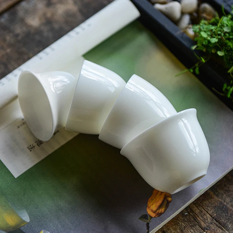Dehua White Porcelain Master Cup, Single Ceramic Tea Cup, Single Lanolin Jade, Household Kungfu Tea Set