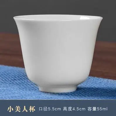 Dehua White Porcelain Master Cup, Single Ceramic Tea Cup, Single Lanolin Jade, Household Kungfu Tea Set