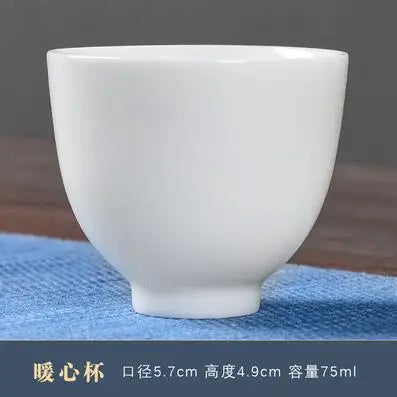 Dehua White Porcelain Master Cup, Single Ceramic Tea Cup, Single Lanolin Jade, Household Kungfu Tea Set