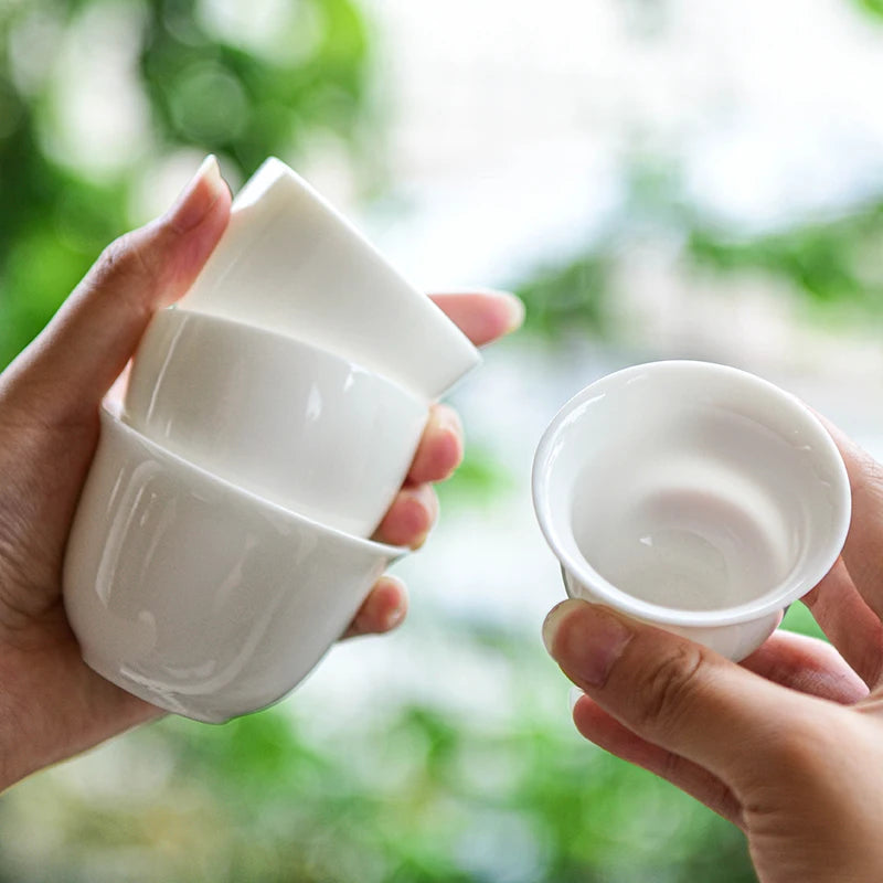 Dehua White Porcelain Master Cup, Single Ceramic Tea Cup, Single Lanolin Jade, Household Kungfu Tea Set