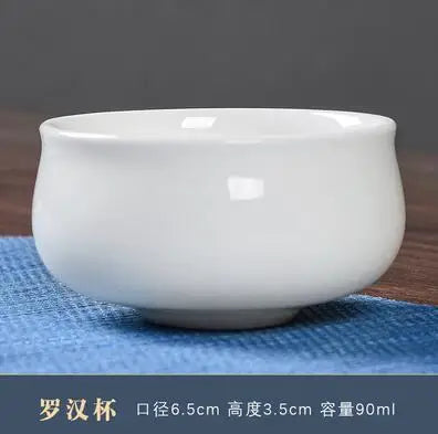 Dehua White Porcelain Master Cup, Single Ceramic Tea Cup, Single Lanolin Jade, Household Kungfu Tea Set