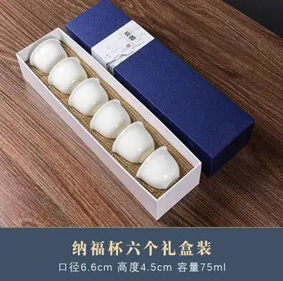 Dehua White Porcelain Master Cup, Single Ceramic Tea Cup, Single Lanolin Jade, Household Kungfu Tea Set