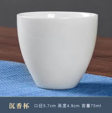 Dehua White Porcelain Master Cup, Single Ceramic Tea Cup, Single Lanolin Jade, Household Kungfu Tea Set