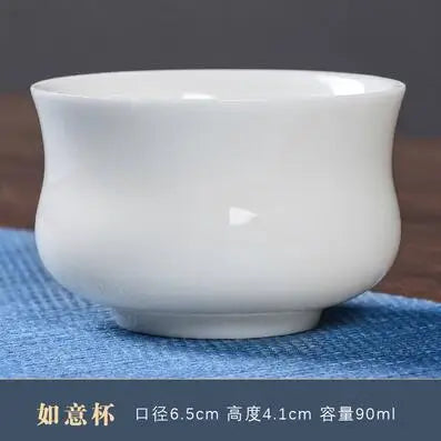 Dehua White Porcelain Master Cup, Single Ceramic Tea Cup, Single Lanolin Jade, Household Kungfu Tea Set