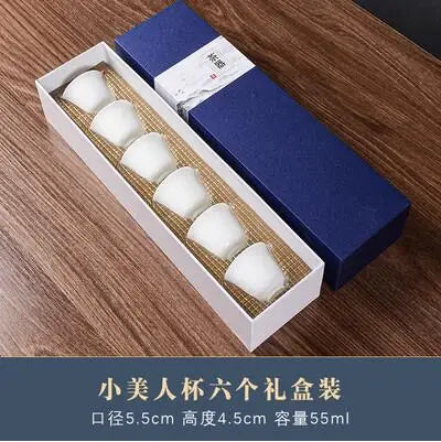 Dehua White Porcelain Master Cup, Single Ceramic Tea Cup, Single Lanolin Jade, Household Kungfu Tea Set