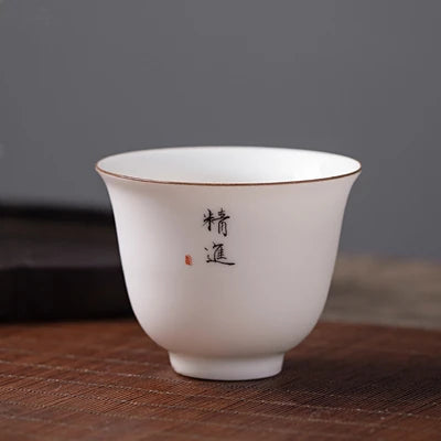 Dehua white china tea cup Zen style porcelain cup of tea personal master cup kungfu tea cups on sales in Chinese