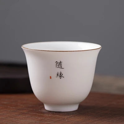 Dehua white china tea cup Zen style porcelain cup of tea personal master cup kungfu tea cups on sales in Chinese