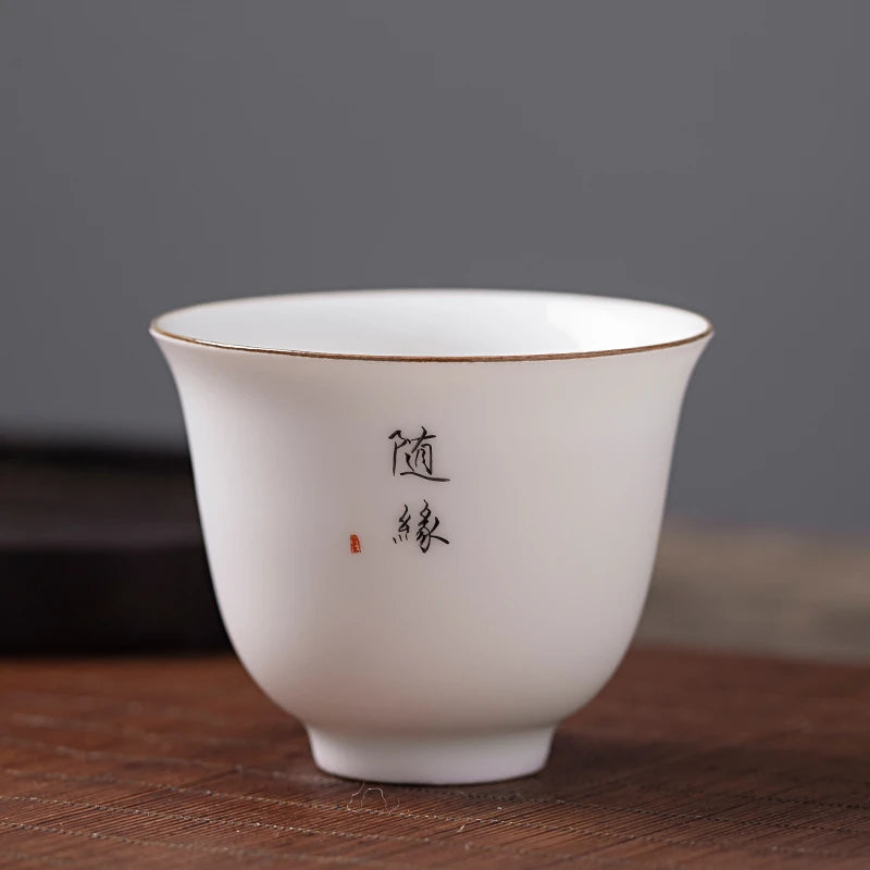 Dehua white china tea cup Zen style porcelain cup of tea personal master cup kungfu tea cups on sales in Chinese