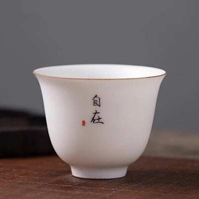 Dehua white china tea cup Zen style porcelain cup of tea personal master cup kungfu tea cups on sales in Chinese