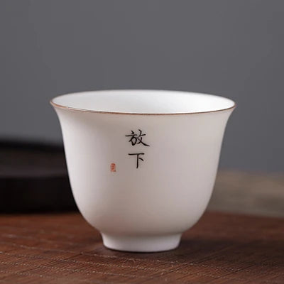 Dehua white china tea cup Zen style porcelain cup of tea personal master cup kungfu tea cups on sales in Chinese