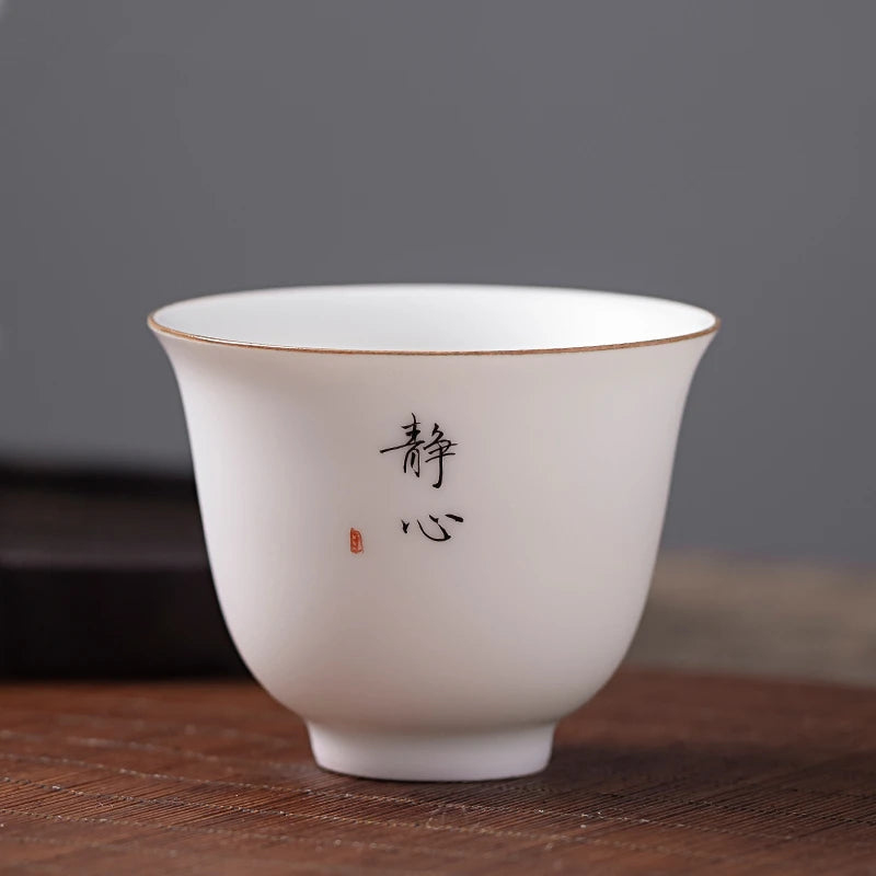 Dehua white china tea cup Zen style porcelain cup of tea personal master cup kungfu tea cups on sales in Chinese