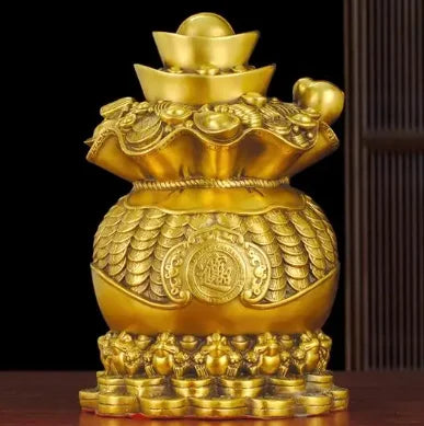 Deposit Bag Decoration Brass Deposit Can Attracting Wealth and Treasures Lucky Lucky Bag Large Capacity Living Room Decoration