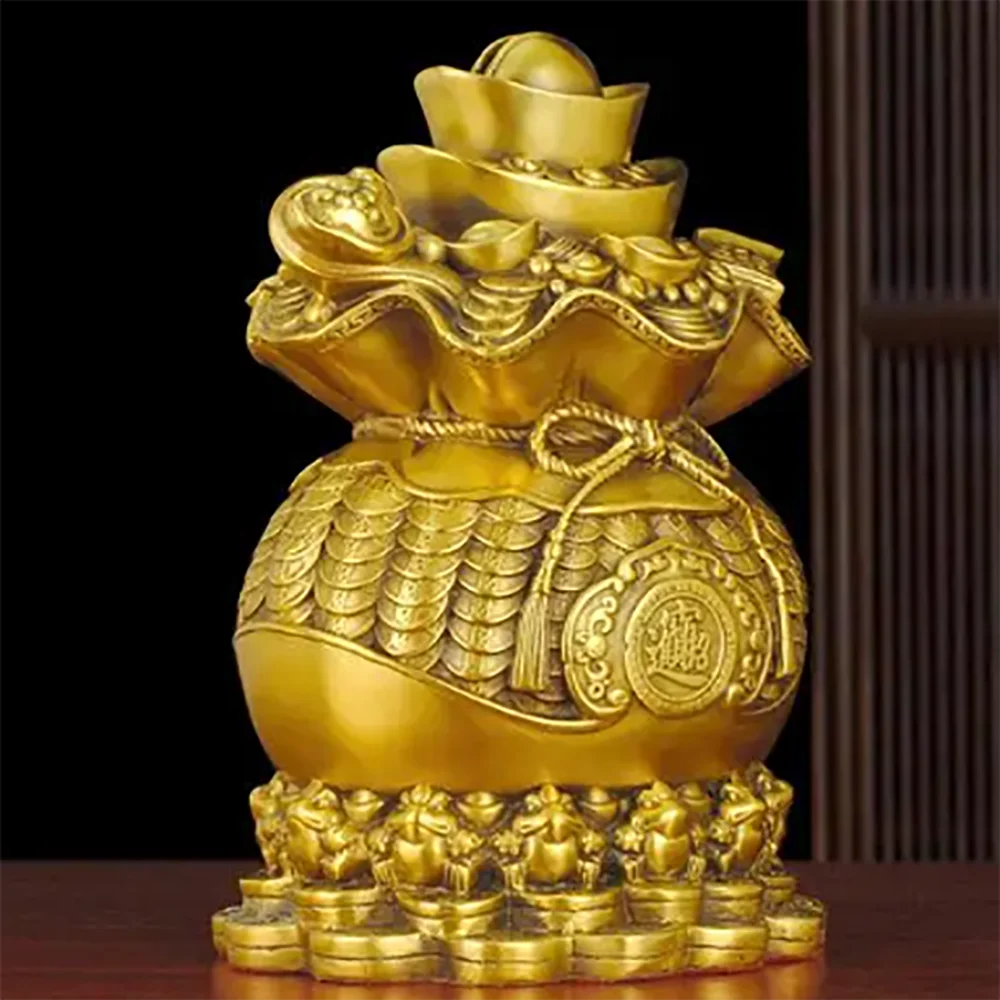 Deposit Bag Decoration Brass Deposit Can Attracting Wealth and Treasures Lucky Lucky Bag Large Capacity Living Room Decoration