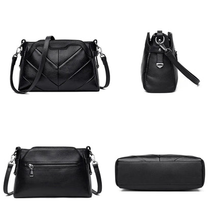Designer 3 Layers Cow Leather Totes Bag Vintage Genuine Leather Shoulder Crossbody Bags for Women 2022 Ladies Large Handbags Sac