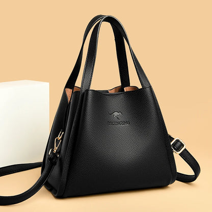 Designer 3 Layers Soft Leather Ladies Handbags Fashion Women Shoulder Crossbody Bags Quality Leather Female Messenger Tote Sac