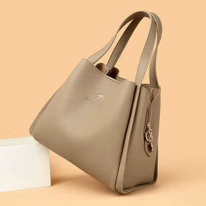 Designer 3 Layers Soft Leather Ladies Handbags Fashion Women Shoulder Crossbody Bags Quality Leather Female Messenger Tote Sac