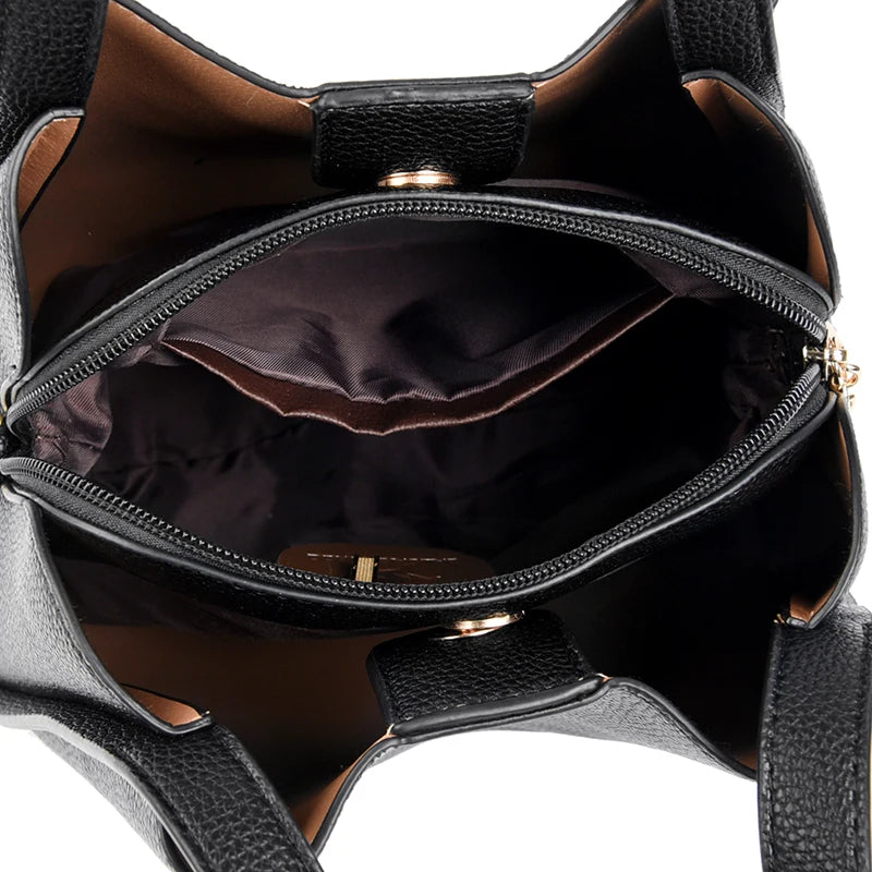 Designer 3 Layers Soft Leather Ladies Handbags Fashion Women Shoulder Crossbody Bags Quality Leather Female Messenger Tote Sac