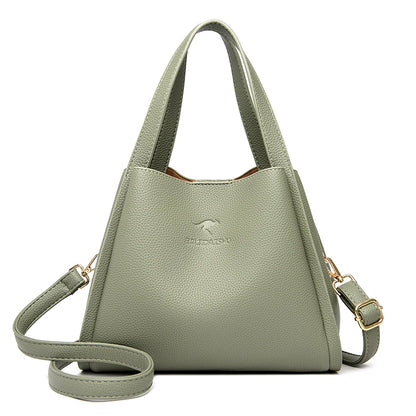 Designer 3 Layers Soft Leather Ladies Handbags Fashion Women Shoulder Crossbody Bags Quality Leather Female Messenger Tote Sac