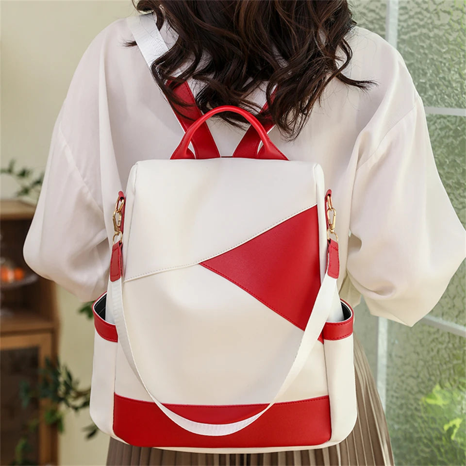 Designer Anti-theft Backpacks Casual Ladies Bagpack Leather School Bookpack for College Students Large Capacity Simple Backpack