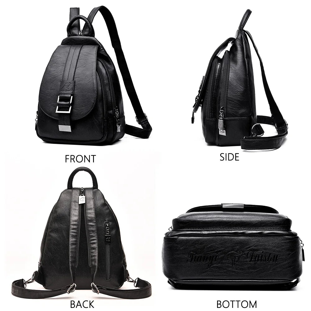 Designer Backpacks Women Leather Backpacks Female School Bag  for Teenager Girls Travel Back Bag Retro Bagpack Sac A Dos Purses