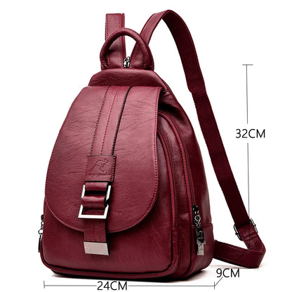 Designer Backpacks Women Leather Backpacks Female School Bag  for Teenager Girls Travel Back Bag Retro Bagpack Sac A Dos Purses