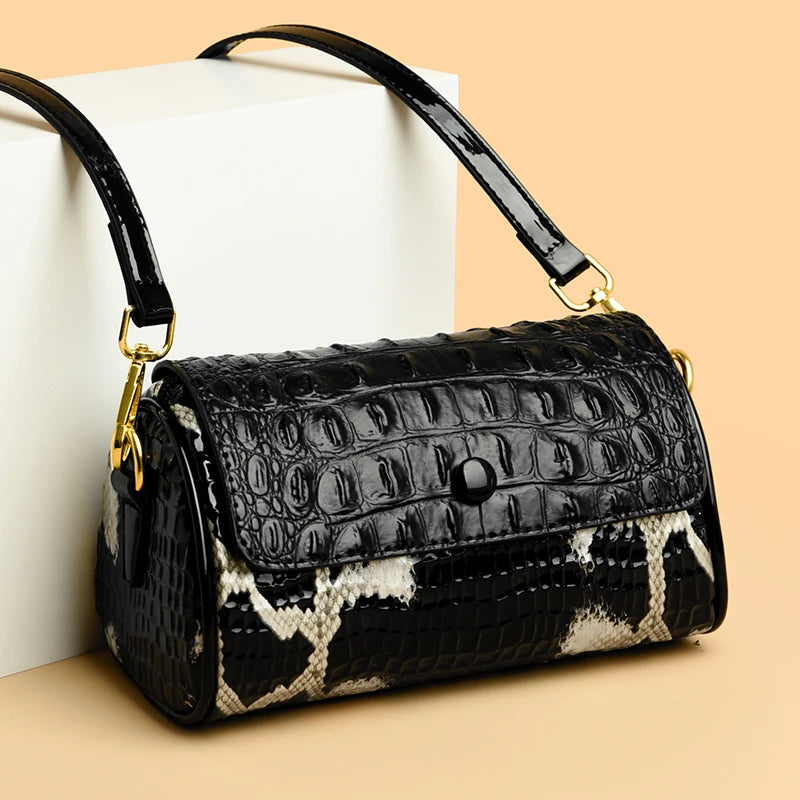 Designer Crocodile Pattern Leather Shoulder Crossbody Bag For Women 2023 Women's Handbags High Quality Female Messenger Tote Sac