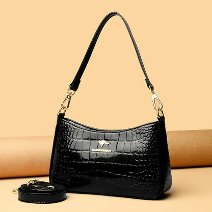 Designer Crocodile Pattern Patent Leather Women's Handbag Luxury Shoulder Crossbody Bag for Women 2023 Female Messenger Tote Sac