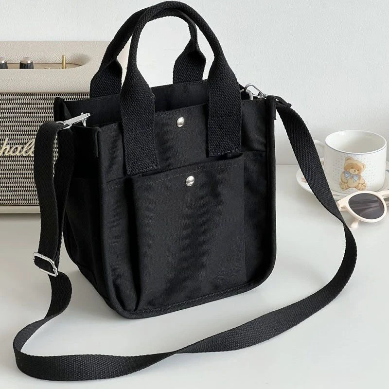 Designer Fashion Casual Canvas Bags Women Large Capacity Commuter Tote Shoudler Bag Versatile Crossbody Handbags Purses Female