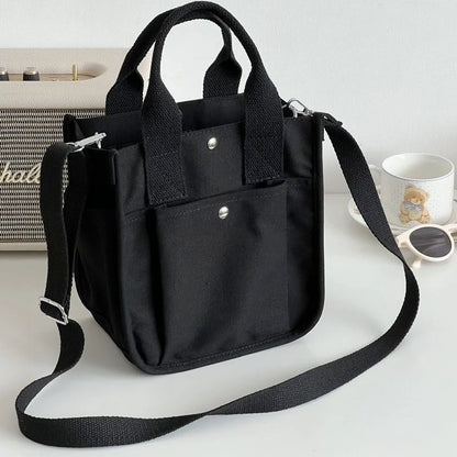Designer Fashion Casual Canvas Bags Women Large Capacity Commuter Tote Shoudler Bag Versatile Crossbody Handbags Purses Female