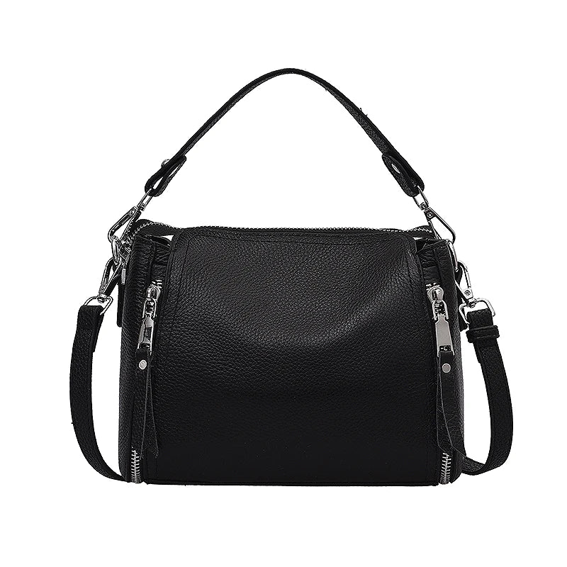 Designer Genuine Leather Messenger Bags For Women High Capacity Handbags Travel Luxury Cowhide Crossbody Bag Female Shoulder Bag
