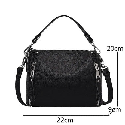 Designer Genuine Leather Messenger Bags For Women High Capacity Handbags Travel Luxury Cowhide Crossbody Bag Female Shoulder Bag