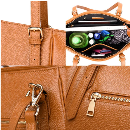 Designer Genuine Leather Shoulder Bag For Women 2021 New High Capacity Handbag Travel Luxury Tote Bag Female Large Messenger Bag