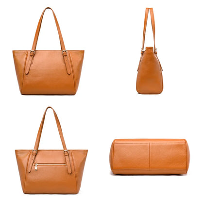 Designer Genuine Leather Shoulder Bag For Women 2021 New High Capacity Handbag Travel Luxury Tote Bag Female Large Messenger Bag