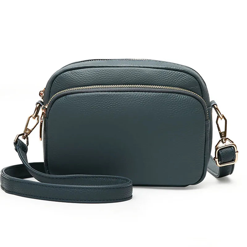 Designer Genuine Leather Solid Color Women Shoulder Crossbody Bags Luxury Cow Leather Ladies Handbags Female Messenger Tote Sac