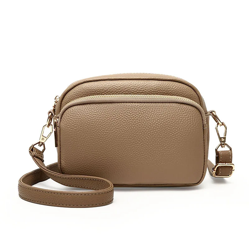 Designer Genuine Leather Solid Color Women Shoulder Crossbody Bags Luxury Cow Leather Ladies Handbags Female Messenger Tote Sac