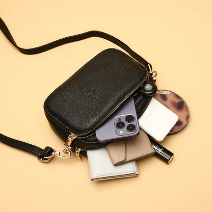 Designer Genuine Leather Solid Color Women Shoulder Crossbody Bags Luxury Cow Leather Ladies Handbags Female Messenger Tote Sac