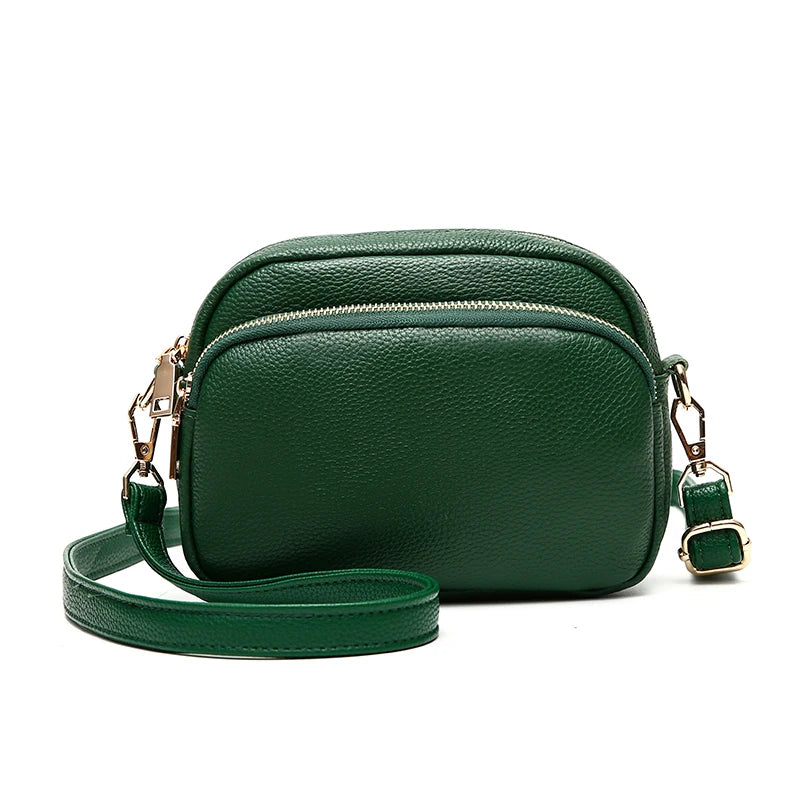 Designer Genuine Leather Solid Color Women Shoulder Crossbody Bags Luxury Cow Leather Ladies Handbags Female Messenger Tote Sac