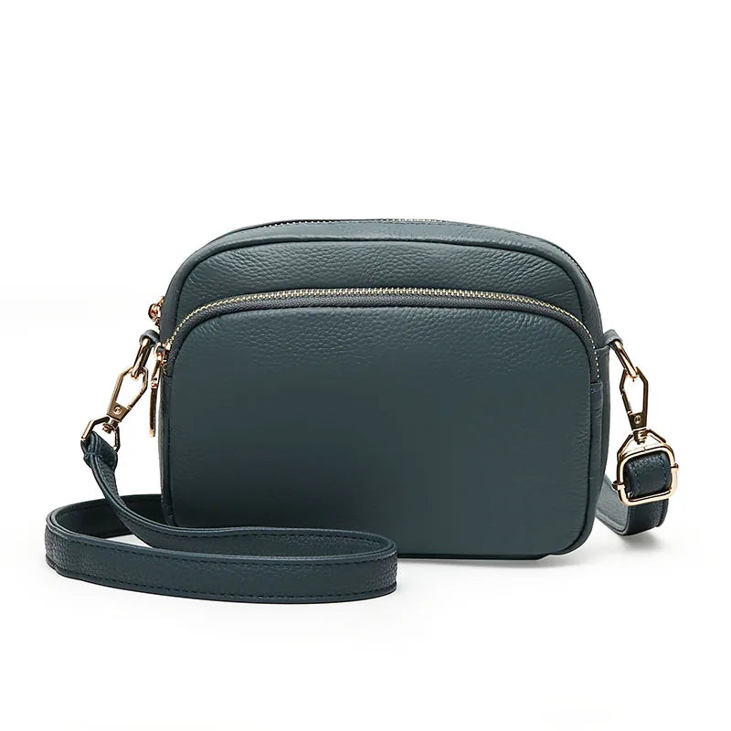 Designer Genuine Leather Solid Color Women Shoulder Crossbody Bags Luxury Cow Leather Ladies Handbags Female Messenger Tote Sac