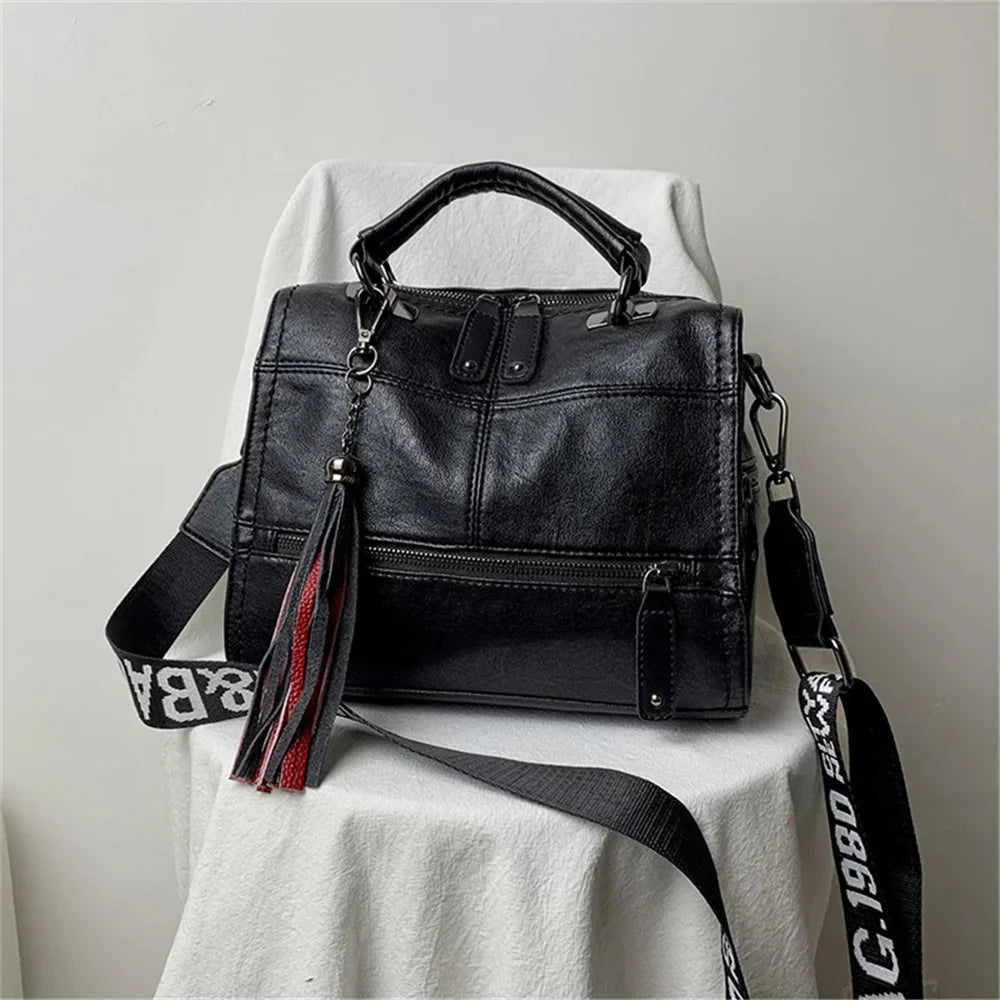 Designer High Quality Ladies Hand Shoulder Bags For Women Hot Vintage Leather Tassels Luxury Handbags